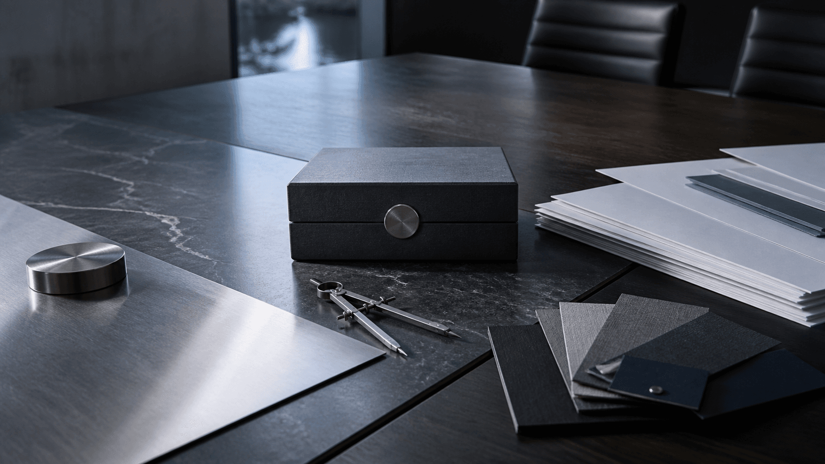 Financial working materials aligned around a confidential decision table